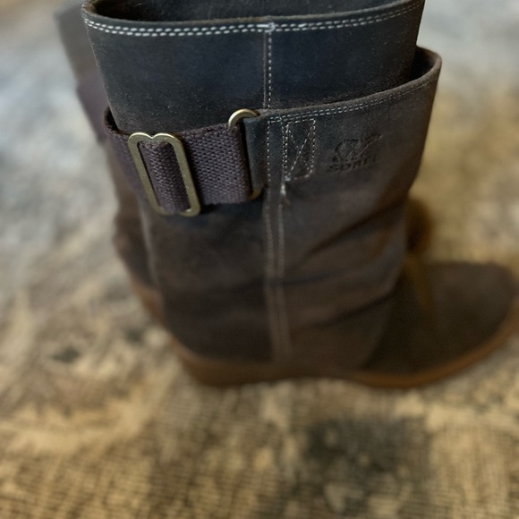 Sorel Toronto Brown Leather Mid Calf Winter Snow Wedge Boot Women's Size 7.5 - Picture 3 of 9